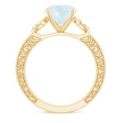 1 CT Solitaire Moonstone Celtic Knot Ring with Diamond Moonstone - ( AAA ) - Quality - Rosec Jewels