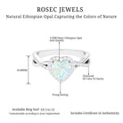 Heart Shape Ethiopian Opal Crossover Engagement Ring with Diamond Ethiopian Opal - ( AAA ) - Quality - Rosec Jewels