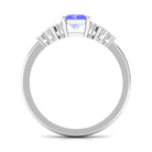 Natural Tanzanite Solitaire Engagement Ring Tanzanite - ( AAA ) - Quality - Rosec Jewels