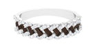 1 CT Baguette Smoky Quartz and Diamond Braided Half Eternity Band Ring Smoky Quartz - ( AAA ) - Quality - Rosec Jewels