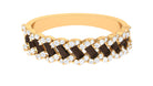 1 CT Baguette Smoky Quartz and Diamond Braided Half Eternity Band Ring Smoky Quartz - ( AAA ) - Quality - Rosec Jewels