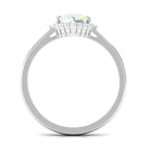 Cushion Cut Ethiopian Opal Halo Engagement Ring with Diamond Ethiopian Opal - ( AAA ) - Quality - Rosec Jewels