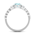 1 CT Solitaire Aquamarine and Diamond Designer Engagement Ring Aquamarine - ( AAA ) - Quality - Rosec Jewels