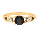 1.25 CT Black Diamond Solitaire Crossover Ring with Diamond Black Diamond - ( AAA ) - Quality - Rosec Jewels