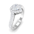 Heart Shape Moissanite Bypass Engagement Ring Moissanite - ( D-VS1 ) - Color and Clarity - Rosec Jewels