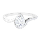 Certified Moissanite Bypass Engagement Ring Moissanite - ( D-VS1 ) - Color and Clarity - Rosec Jewels