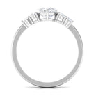 Heart Shape Moissanite Solitaire Promise Ring with Side Stones Moissanite - ( D-VS1 ) - Color and Clarity - Rosec Jewels