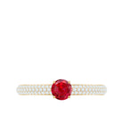 Rosec Jewels-Lab-Created Ruby Solitaire Ring with Diamond Side Stones