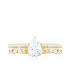 Solitaire Lab Grown Diamond Double Band Ring Lab Grown Diamond - ( EF-VS ) - Color and Clarity - Rosec Jewels