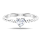 Heart Shape Lab Grown Diamond Solitaire Ring in Rope Shank Lab Grown Diamond - ( EF-VS ) - Color and Clarity - Rosec Jewels