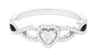 Heart Shape Lab Grown Diamond Criss Cross Engagement Ring Lab Grown Diamond - ( EF-VS ) - Color and Clarity - Rosec Jewels