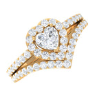 Heart Shape Lab Grown Diamond Bridal Ring Set Lab Grown Diamond - ( EF-VS ) - Color and Clarity - Rosec Jewels