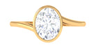 Oval Shape Lab Grown Diamond Solitaire Bypass Ring Lab Grown Diamond - ( EF-VS ) - Color and Clarity - Rosec Jewels