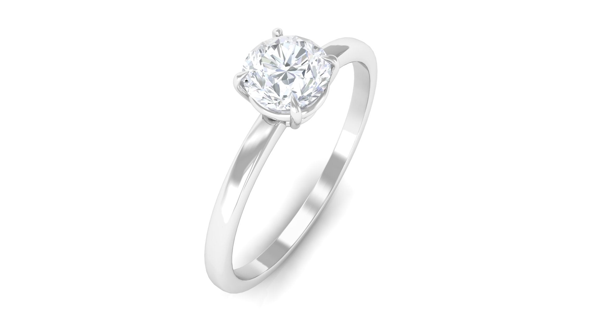 Round Shape Lab Grown Diamond Solitaire Ring Lab Grown Diamond - ( EF-VS ) - Color and Clarity - Rosec Jewels