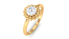 Solitaire Lab Grown Diamond Flower Ring Lab Grown Diamond - ( EF-VS ) - Color and Clarity - Rosec Jewels