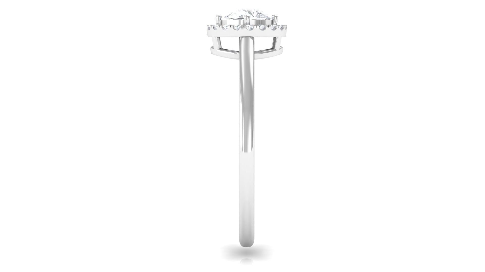 Lab Grown Diamond Promise Ring with Halo Lab Grown Diamond - ( EF-VS ) - Color and Clarity - Rosec Jewels