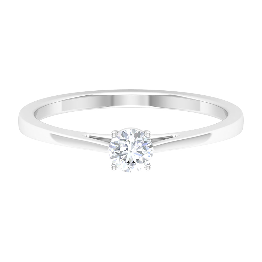 Minimal Round Lab Grown Diamond Solitaire Ring Lab Grown Diamond - ( EF-VS ) - Color and Clarity - Rosec Jewels