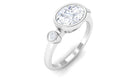 Bezel Set Oval Lab Grown Diamond East West Engagement Ring Lab Grown Diamond - ( EF-VS ) - Color and Clarity - Rosec Jewels