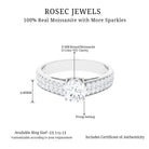 1.50 CT Moissanite Solitaire Engagement Ring with Side Stones Moissanite - ( D-VS1 ) - Color and Clarity - Rosec Jewels