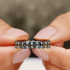 Oval Cut London Blue Topaz Eternity Ring in Shared Prong Setting London Blue Topaz - ( AAA ) - Quality - Rosec Jewels