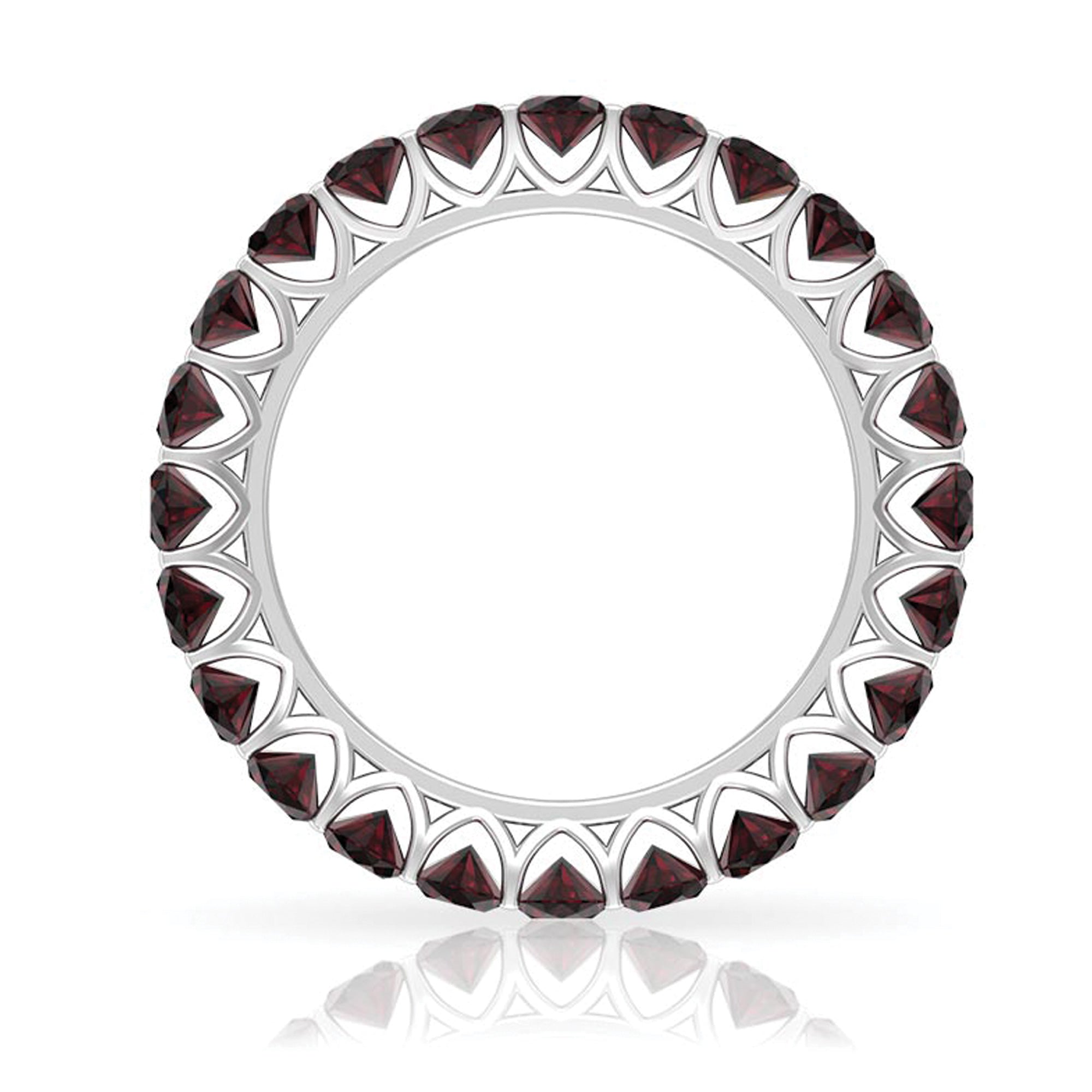 8.5 CT Oval Garnet Full Eternity Ring in Shared Prong Setting Garnet - ( AAA ) - Quality - Rosec Jewels