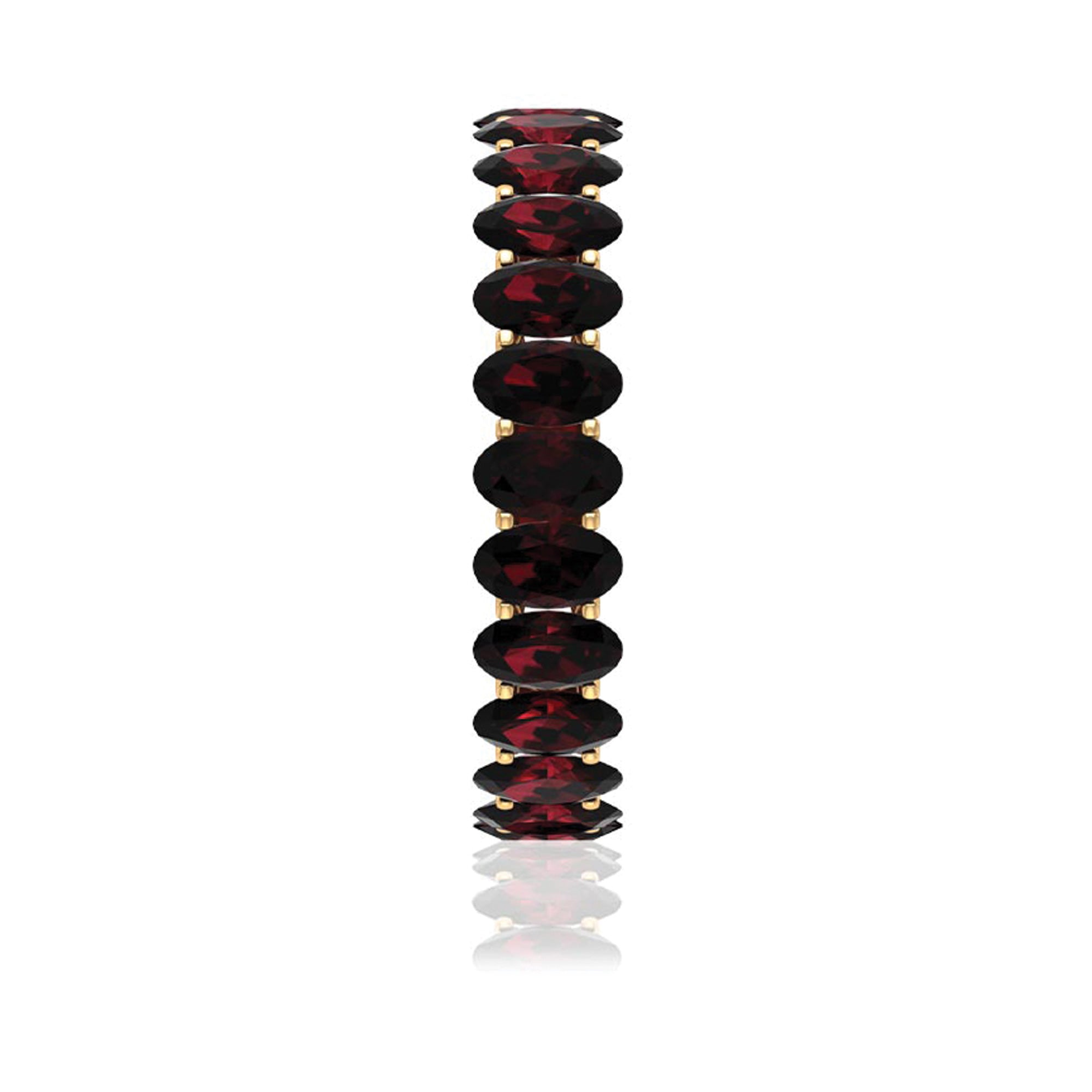 8.5 CT Oval Garnet Full Eternity Ring in Shared Prong Setting Garnet - ( AAA ) - Quality - Rosec Jewels