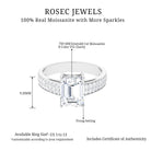 3.75 CT Octagon Cut Moissanite Solitaire Engagement Ring Moissanite - ( D-VS1 ) - Color and Clarity - Rosec Jewels