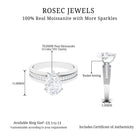 2 CT Pear Cut Moissanite Two Tone Engagement Ring Moissanite - ( D-VS1 ) - Color and Clarity - Rosec Jewels