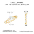 Oval Cut Moissanite Solitaire Braided Promise Ring Moissanite - ( D-VS1 ) - Color and Clarity - Rosec Jewels