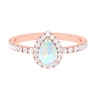 Ethiopian Opal and Diamond Teardrop Engagement Ring Ethiopian Opal - ( AAA ) - Quality - Rosec Jewels