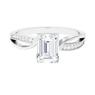 Emerald Cut Moissanite Solitaire Infinity Ring Moissanite - ( D-VS1 ) - Color and Clarity - Rosec Jewels