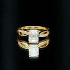 Emerald Cut Moissanite Solitaire Infinity Ring Moissanite - ( D-VS1 ) - Color and Clarity - Rosec Jewels