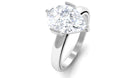 Rosec Jewels-2 CT Two Tone Promise Ring for Her with Pear Cut Solitaire Moissanite