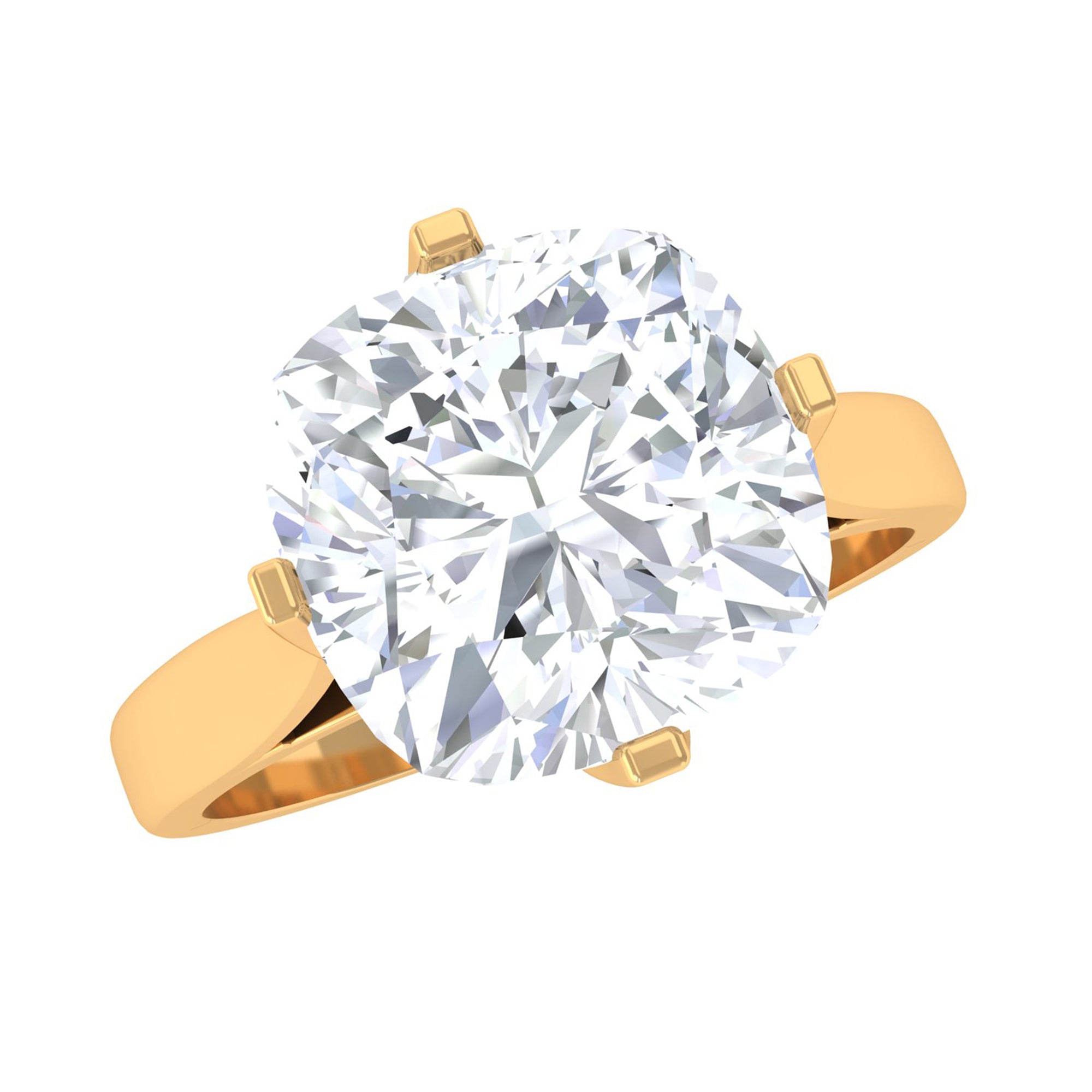 Rosec Jewels-3.25 CT Cushion Shape Moissanite Solitaire Ring