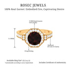 3.25 CT Garnet Vintage Engagement Ring with Diamond Side Stones and Milgrain Detailing Garnet - ( AAA ) - Quality - Rosec Jewels