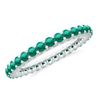 Minimal Lab Grown Emerald and Diamond Full Eternity Ring Lab Created Emerald - ( AAAA ) - Quality - Rosec Jewels