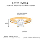 1.75 CT Asscher Cut Moissanite Solitaire Ring with Side Stones Moissanite - ( D-VS1 ) - Color and Clarity - Rosec Jewels