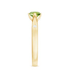 Floral Set Peridot Solitaire Ring with Diamond Peridot - ( AAA ) - Quality - Rosec Jewels