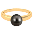 4.50 CT Tahitian Pearl Solitaire with Simple Gold Ring Tahitian pearl - ( AAA ) - Quality - Rosec Jewels