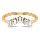 1/2 CT Baguette and Round Cut Moissanite Chevron Stackable Ring Moissanite - ( D-VS1 ) - Color and Clarity - Rosec Jewels