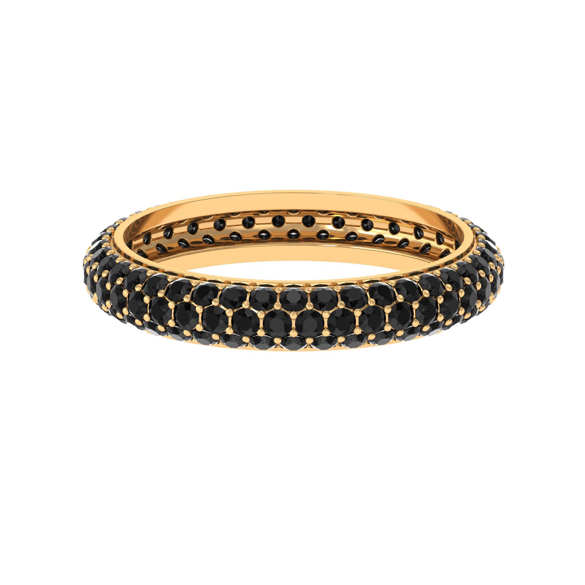 Thick Eternity Band with 2 CT Lab Created Black Diamond Lab Created Black Diamond - ( AAAA ) - Quality - Rosec Jewels