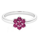 2.50 MM Pink Tourmaline Flower Cluster Engagement Ring Pink Tourmaline - ( AAA ) - Quality - Rosec Jewels