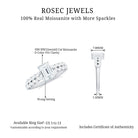 Octagon Cut Moissanite Engagement Ring with Marquise Side Stones Moissanite - ( D-VS1 ) - Color and Clarity - Rosec Jewels