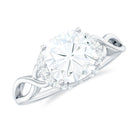 Cushion Cut Moissanite Solitaire Infinity Ring in Gold Moissanite - ( D-VS1 ) - Color and Clarity - Rosec Jewels