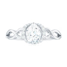 Pear Shaped Moissanite Solitaire Infinity Ring in Gold Moissanite - ( D-VS1 ) - Color and Clarity - Rosec Jewels