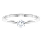 Minimal Round Diamond Solitaire Ring in Gold Diamond - ( HI-SI ) - Color and Clarity - Rosec Jewels