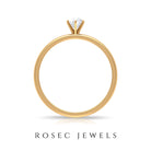 Minimal Round Diamond Solitaire Ring in Gold Diamond - ( HI-SI ) - Color and Clarity - Rosec Jewels