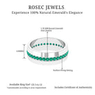 Natural Green Emerald Wide Band Ring Emerald - ( AAA ) - Quality - Rosec Jewels