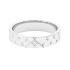 Two Tone Cross Wedding Band with Moissanite Moissanite - ( D-VS1 ) - Color and Clarity - Rosec Jewels