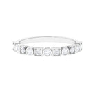 Moissanite Geometric Half Eternity Ring Moissanite - ( D-VS1 ) - Color and Clarity - Rosec Jewels